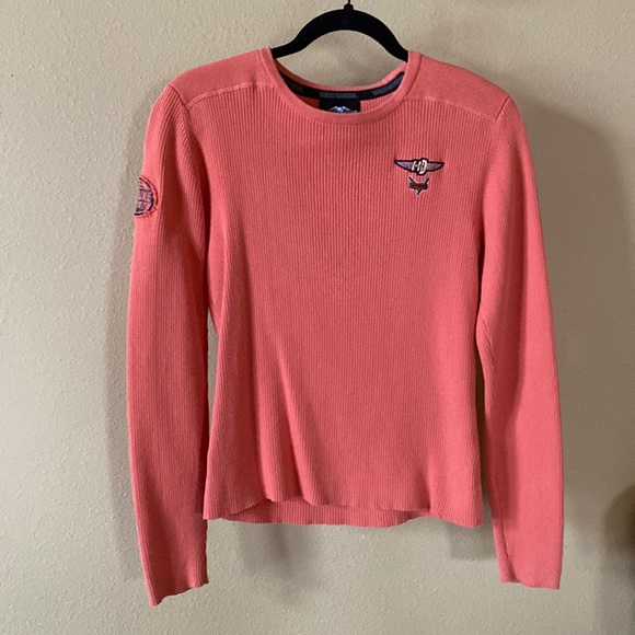 Vintage Harley-Davidson Orange Thermal Top - Picture 1 of 5